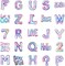 50PCS 3D Alphabet Stickers Pack - Colourful Metallic Alphabet Stickers